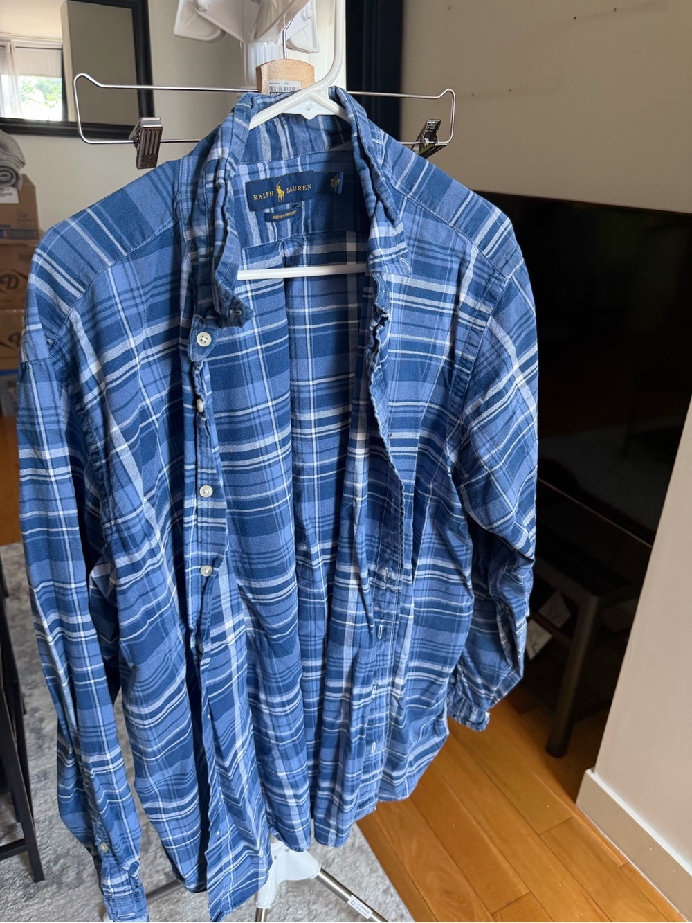 Ralph Lauren Blue Plaid Button-Down Shirt